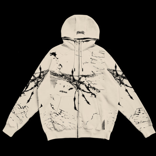 Spyder AOP Tech Fleece Zip Hooded Sweatshirt Bone