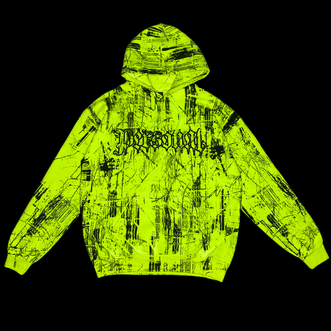 Safety Green Grave Camo Hooded Sweatshirt