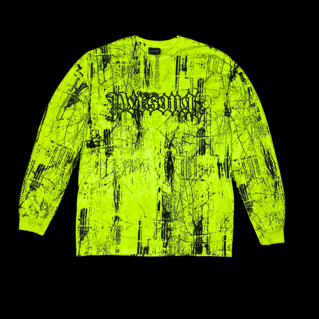 Safety Green Grave Camo L/S T Shirt